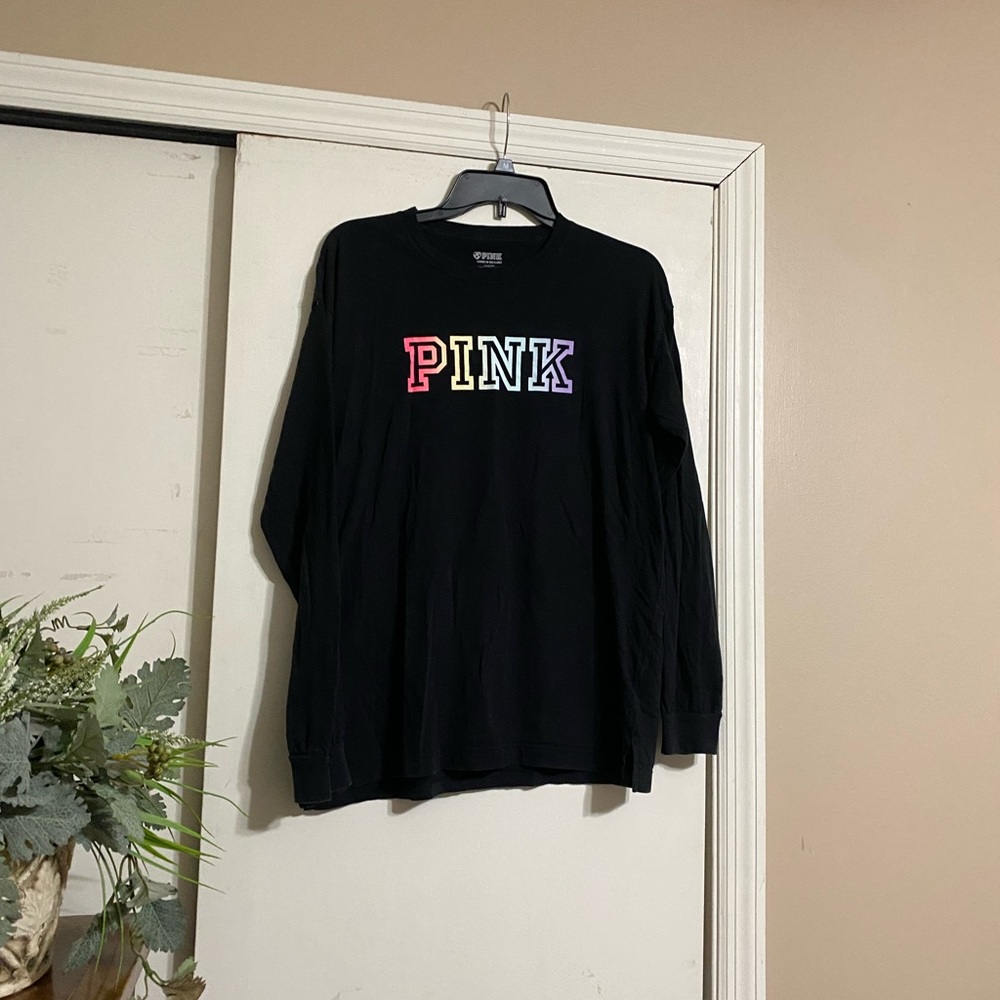 PINK Victoria's Secret Black Boxy Long Sleeve Hoodie